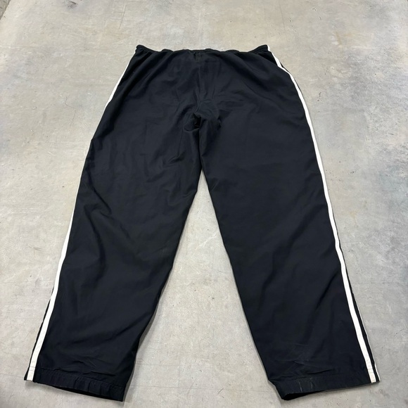Vintage Y2k Baggy Adidas Track Pants Size XL Lined Black 3 Stripe - Picture 2 of 3